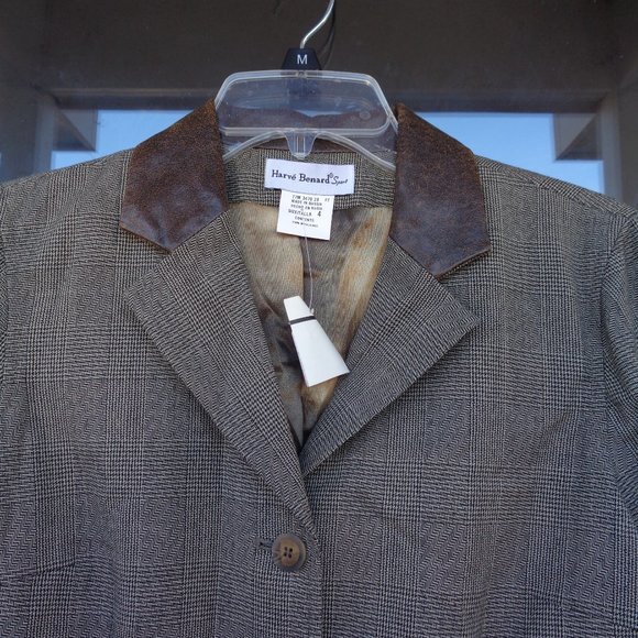 Last Chance ❌ NWT VINTAGE Harve Benard Sport blazer w faux leather accents - Picture 4 of 16